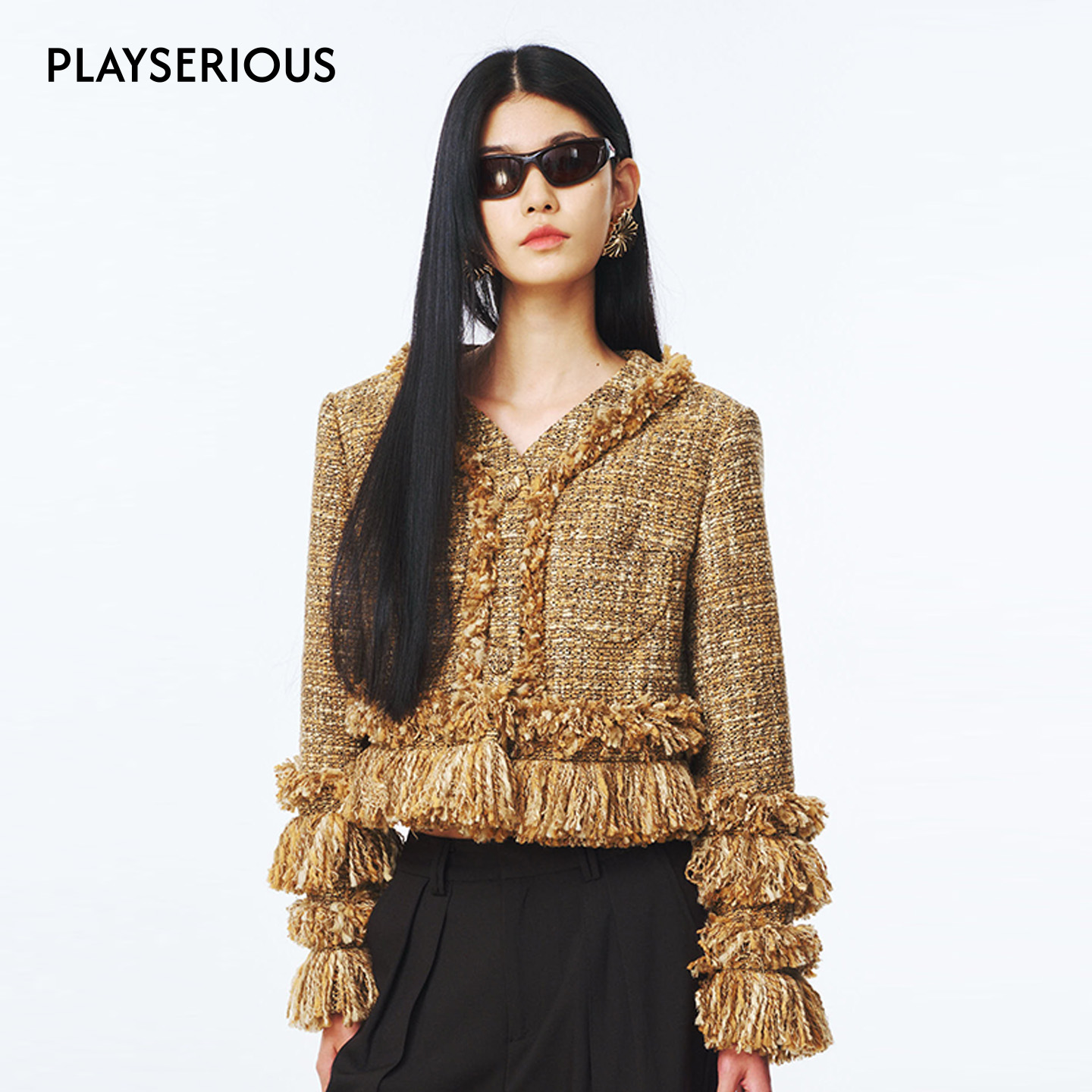 SHIE LYU 2025秋季新款流苏小香风外套女时尚复古流苏短款外套