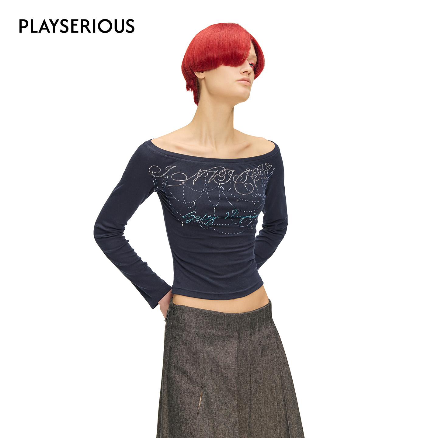 SULTRY VIRGIN 2025秋季新款设计感修身T恤女士修身显瘦百搭上衣