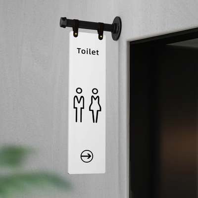 洗手间双面悬挂指示牌