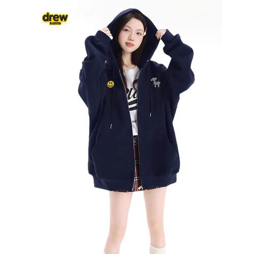 DrewSumt笑脸女士藏青开