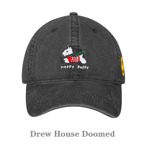 官方正品Drew Sava Doomed笑脸小狗棒球帽子女夏薄百搭鸭舌帽男
