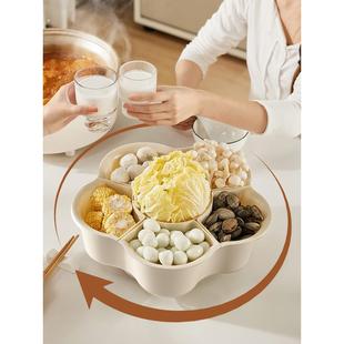 火锅盘菜盘分格蔬菜拼盘沥水篮创意餐具盘子家用厨房食材配菜盘