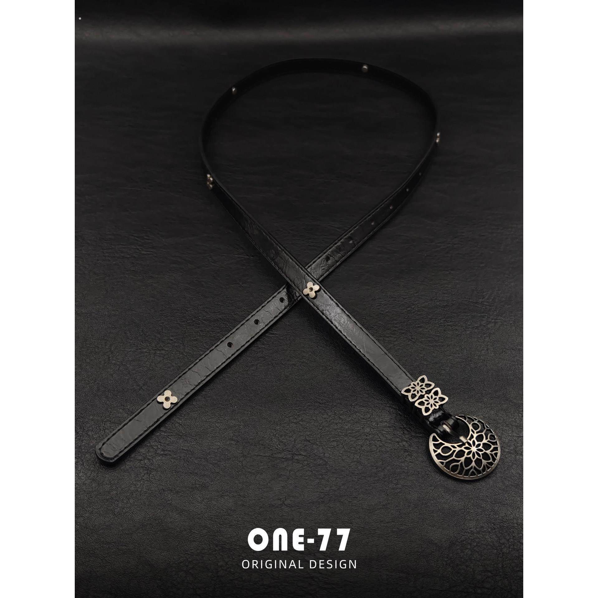 覆古做旧镂空细腰带女2025新款高级感小众设计感皮带配百搭装饰带