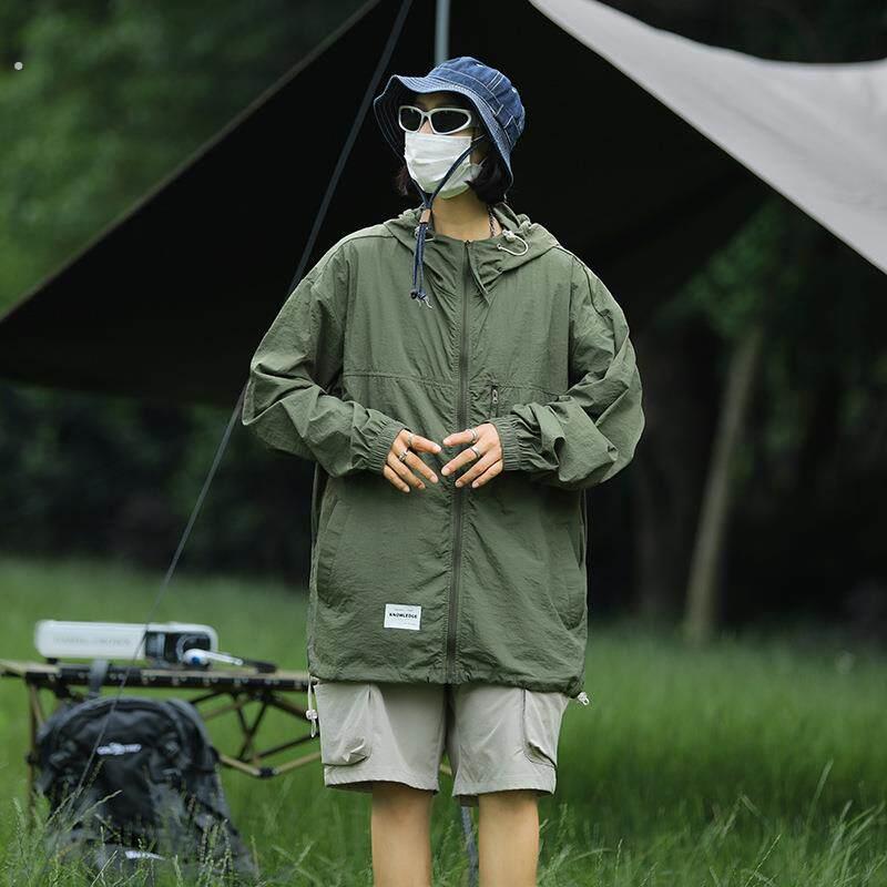男山系露营户外透气速干防晒衣情侣四季季宽松超薄透气防晒服女外