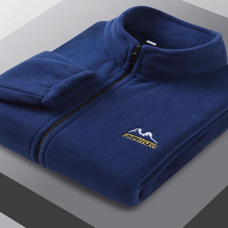 男士摇粒绒开衫卫衣上衣休闲加厚外套立领夹克百搭宽松大码抓绒衣