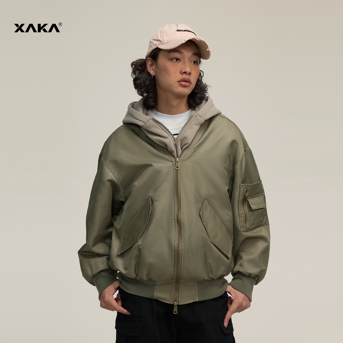 XAKA美式复古春季短款底特律外套