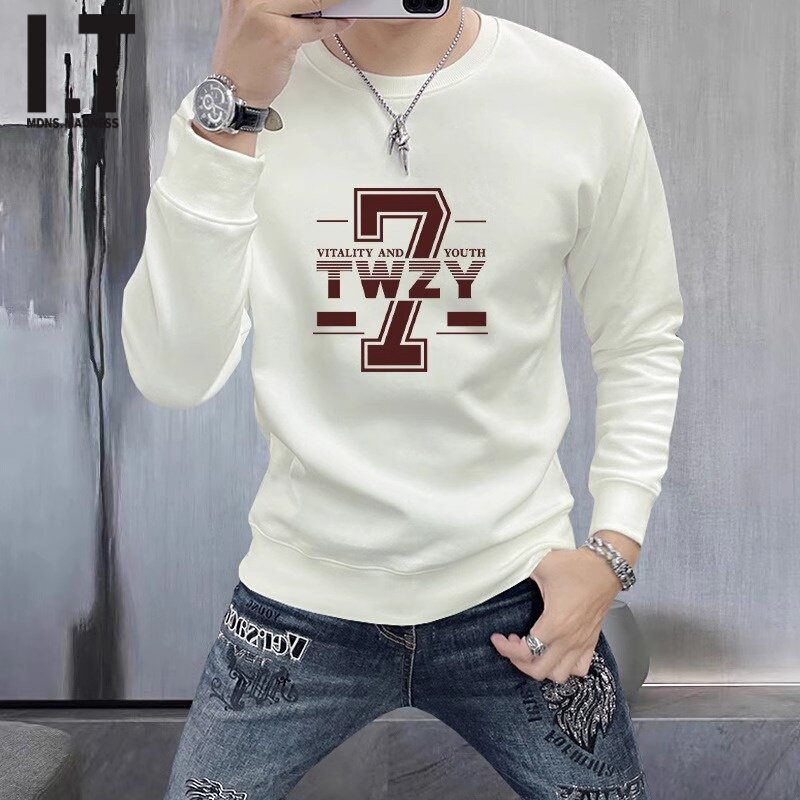 香港潮牌欧洲站卫衣男2025春秋印花打底修身百搭时尚圆领个性上衣,运动/瑜伽/健身/球迷用品,亲子家庭装,淘宝优惠券,粉丝福利购,淘宝优惠卷