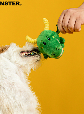 Qmonster恶龙毛绒弹力球玩具耐咬耐磨牙发声互动抛掷泰迪柯基玩具