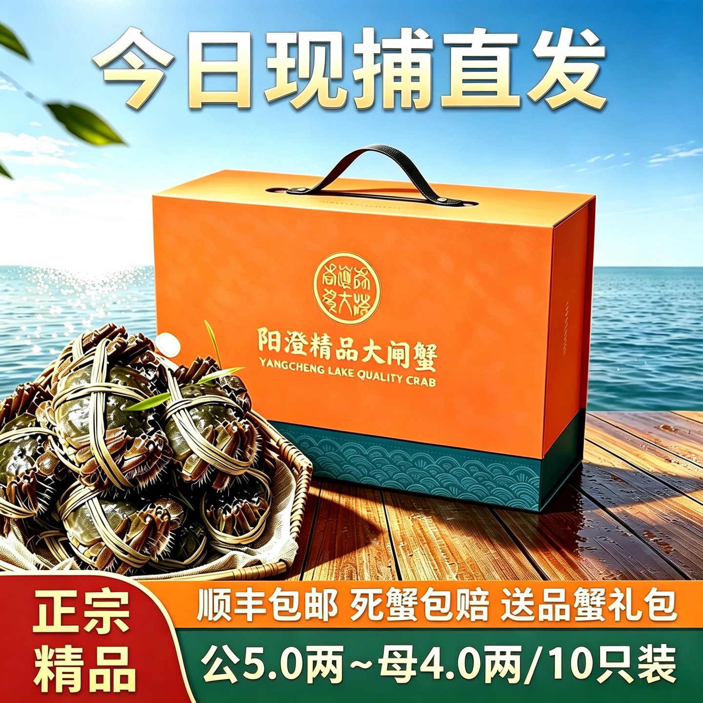 活蟹大闸蟹鲜活特大螃蟹公蟹5.0两全母蟹4.0两阳澄蟹礼现货礼盒装