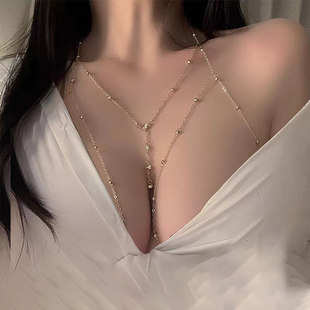 胸链可调节锁骨链身体链装饰链配饰品项链女小众性感锁骨链条饰品