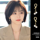 爆款 谭松韵同款 珍珠小流苏耳环女轻奢高级感2025新款 耳钉独特耳饰