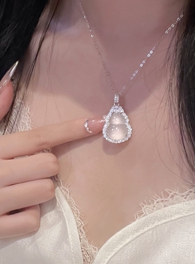新中式冰透小葫芦吊坠项链女