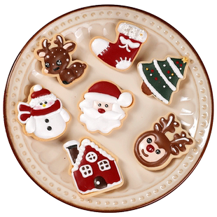 圣诞节曲奇饼干模具翻糖材料糖霜烘焙立体家用圣诞老人姜饼人屋树