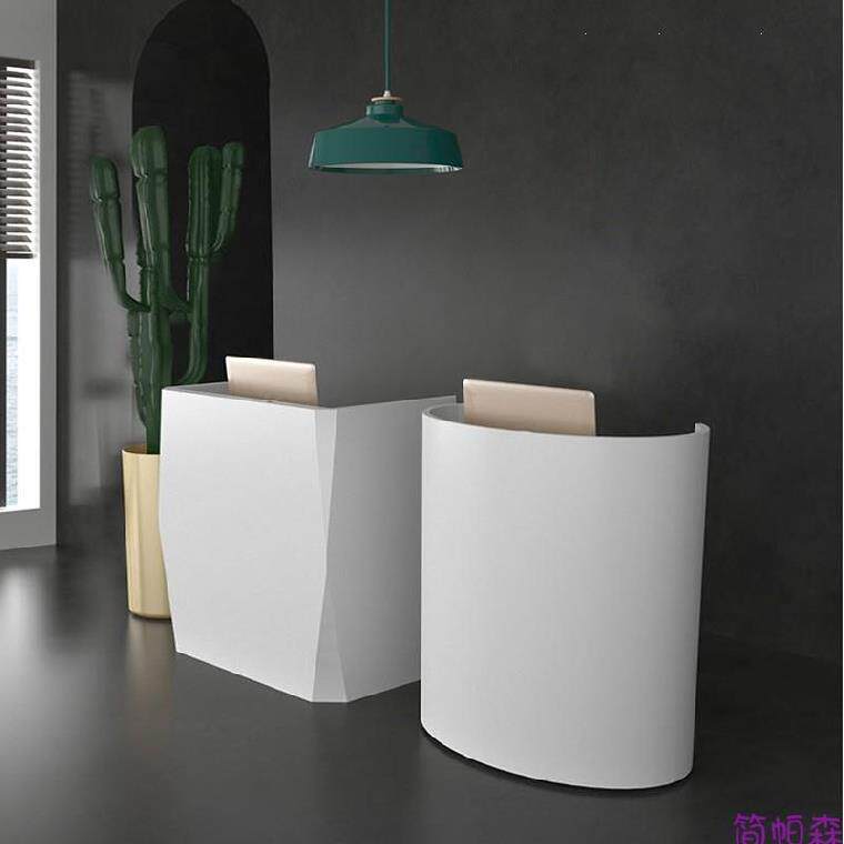 北欧风快餐店边桌架子台桌鞋店简易售楼部收银台柜台简约现代转角