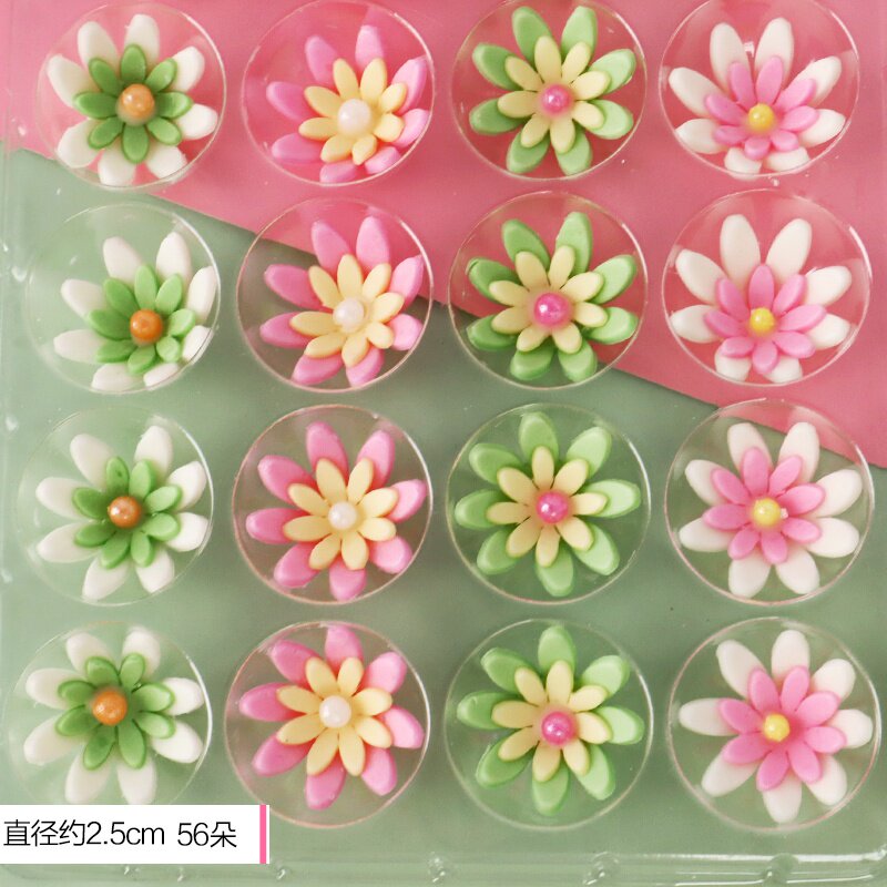 蛋糕装饰翻糖巧克力小花可食用网红创意烘焙生日装扮摆件彩色花朵