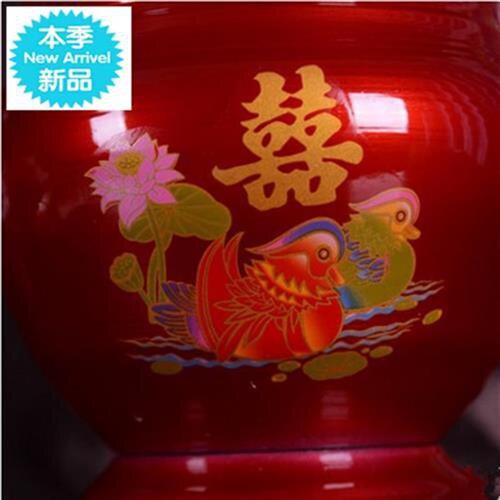 现货速发中式婚庆大红高i脚痰盂20x1新款新娘结婚方陪嫁用品子孙