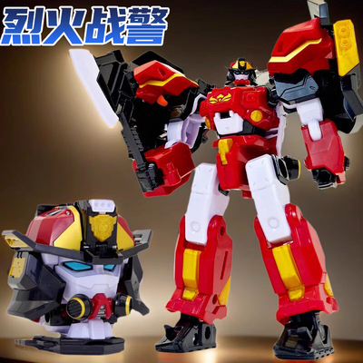 迷你特工队7烈火战警机甲变形玩具男孩金刚特攻新款机器人消防员