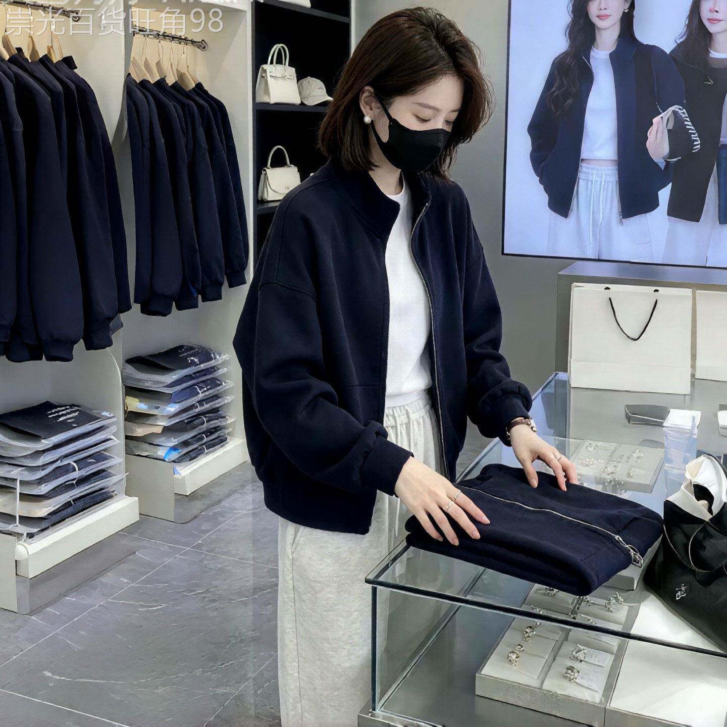立领拉链卫衣女春秋季2026新款大码胖mm气质百搭休闲韩式长袖外套