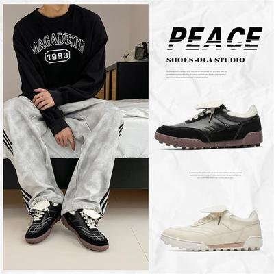 复古德训鞋2025新款男女情侣翻盖休闲板鞋厚底百搭小众设计运动鞋