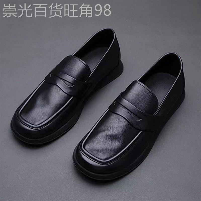 豆豆鞋男夏季真皮软底欧洲站轻奢牛筋底耐磨防滑开车乐福皮鞋男潮