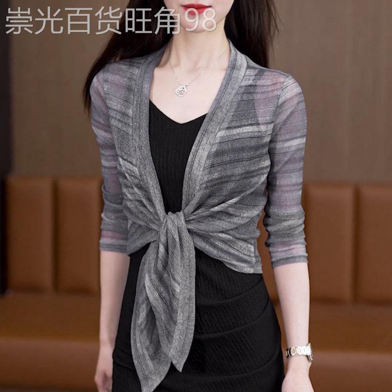 网纱小坎肩上衣女夏季薄款吊带裙外搭防晒罩衫短款洋派披肩小外套