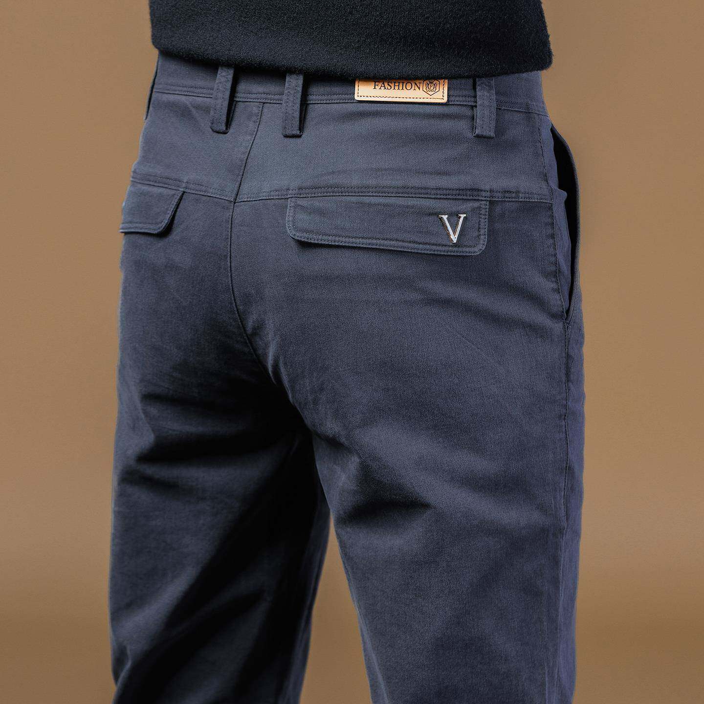 香港高端灰色抗皱休闲裤男春秋款修身直筒商务弹力2025新款西裤子