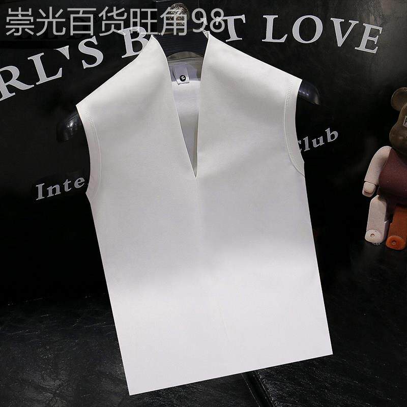 高端V领无袖背心男士夏季薄款2026新款潮牌修身运动T恤休闲汗衫