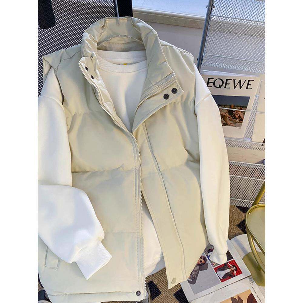 羽绒马甲男士秋冬季潮牌高级感宽松立领背心外套轻薄加厚冬装坎肩