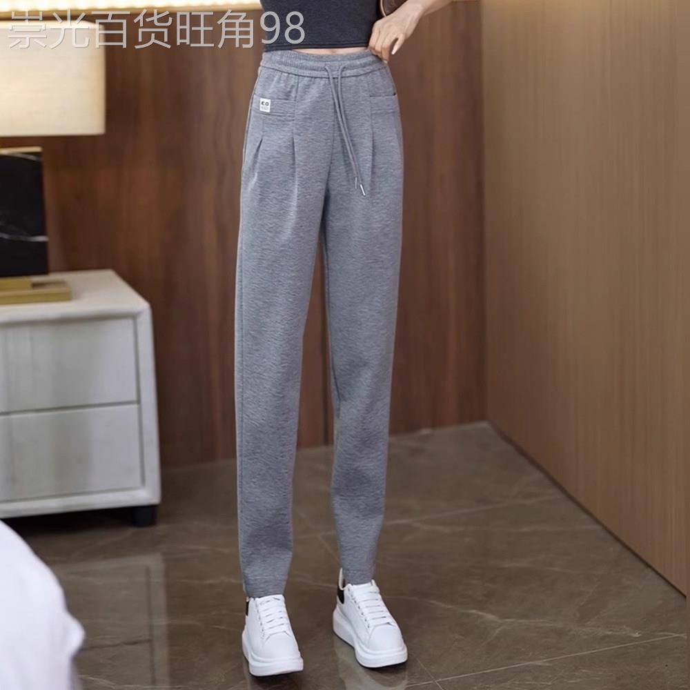 运动哈伦裤女夏季薄款2026新款高腰显瘦直筒卫裤小个子休闲烟管裤