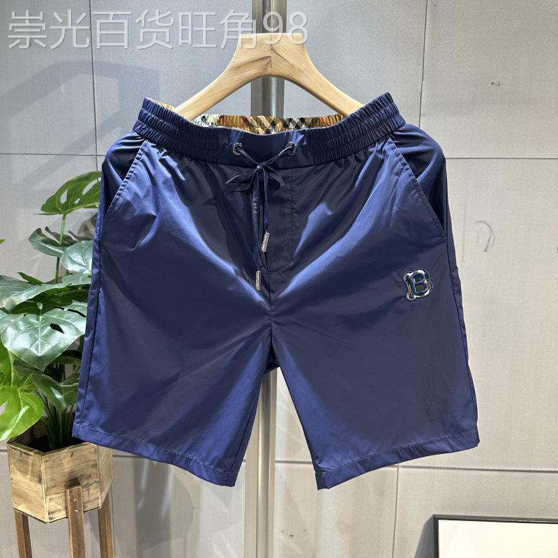 夏季潮流薄款通勤休闲短裤男修身速干刺绣沙滩运动透气百搭五分裤