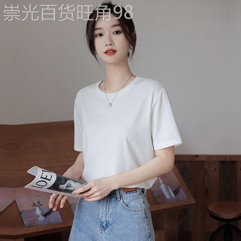 冰丝短袖t恤女夏季2026新款薄款宽松大尺码圆领印花垂感休闲上衣
