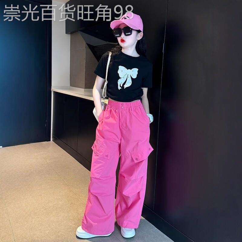 韩国Uamtor女童工装裤夏薄款2025新款洋派女孩时髦大童爵士街舞裤