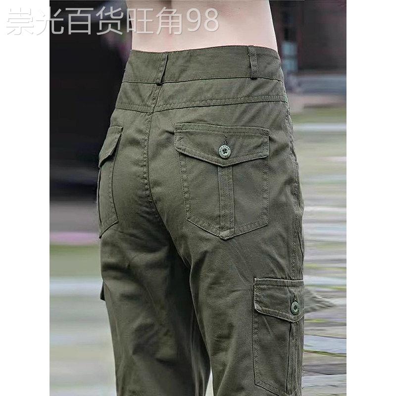 潮牌时尚工装裤女夏季薄款2026新款高腰宽松纯棉女裤休闲直筒裤子