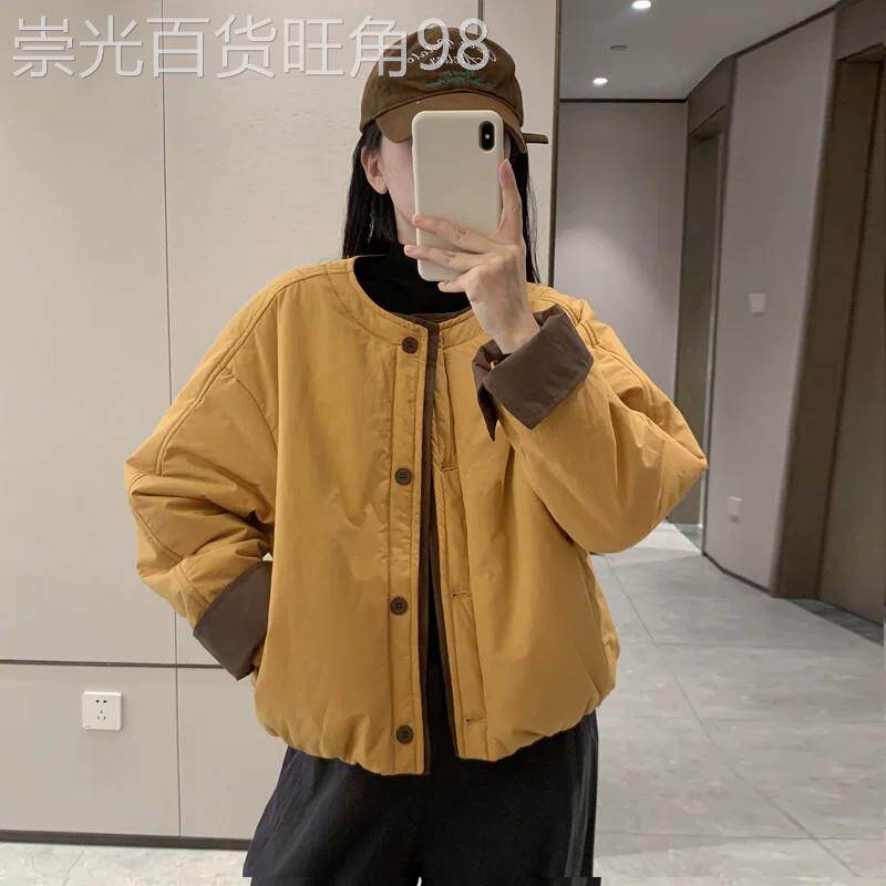 棉服外套女小个子2026秋冬新款韩版休闲宽松夹棉轻薄短款棉袄上衣