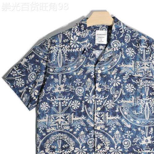 Madness Mdns Clot阿美咔叽古巴领碎花衬衫男夏薄款宽松休闲衬衣