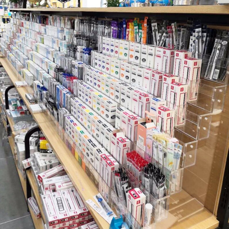 文具店用笔架展示柜货架置物架多层小型亚克力透明多层陈列阶梯b.