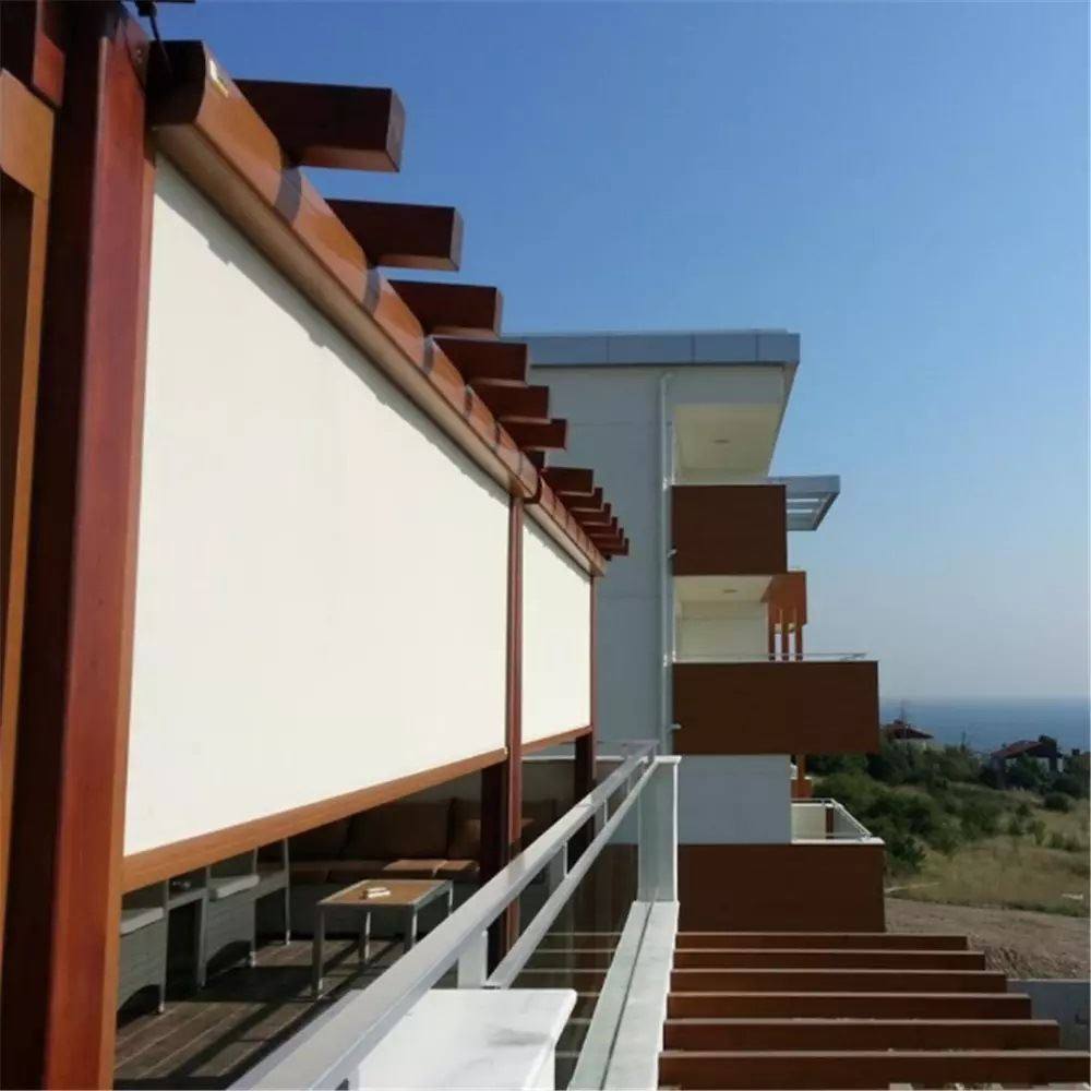 防风卷帘抗风卷帘防晒遮阳窗帘防雨窗帘外贸酒店电动窗帘透光透景