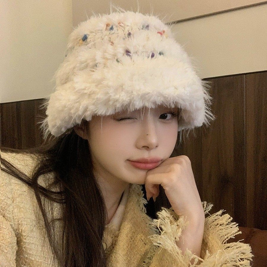 手工钩织毛线帽子女2025新款冬毛茸茸保暖显脸小针织帽筒子渔夫帽,服饰配件/皮带/帽子/围巾,帽子,淘宝优惠券,粉丝福利购,淘宝优惠卷