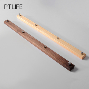 PTLIFE松木黑胡桃木长条餐厅吊灯实木一字LED灯饰专用灯座吸顶盘