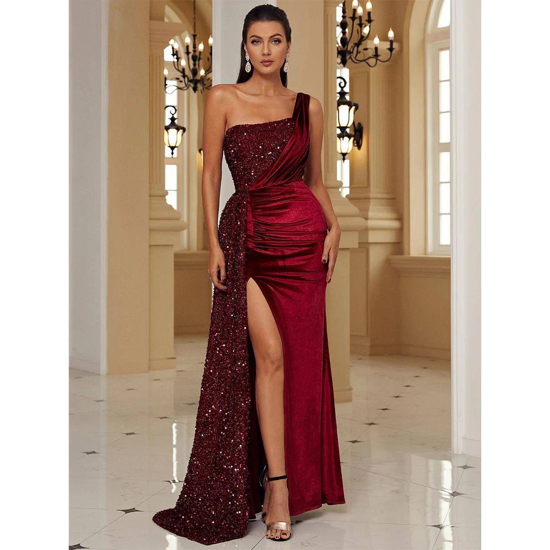 Sequin Maxi Dresses Party Evening Dress Prom Formal Dress