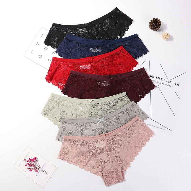 3 Pcs Panties Woman Underwear Sexy Lace Soft Lingerie 无痕裤