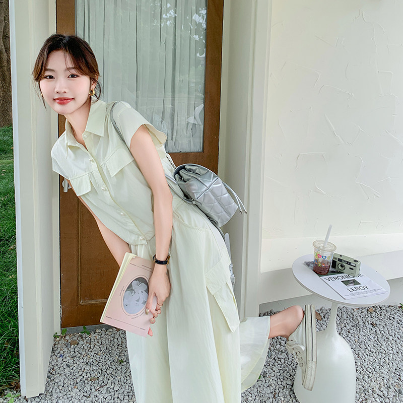 休闲工装女夏潮炸街2025新款洋气时尚减龄衬衫裙,女装半身裙,浙宝222（原006）