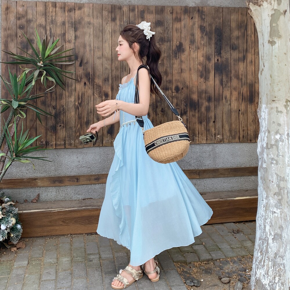 6751蓝色仙女吊带裙222-P115-K168,女装连衣裙,浙宝222（原006）