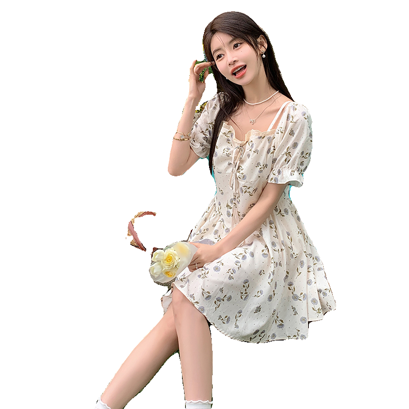 【档口现货】6610碎花少女风连衣裙006-P100-K148,女装连衣裙,浙宝222（原006）