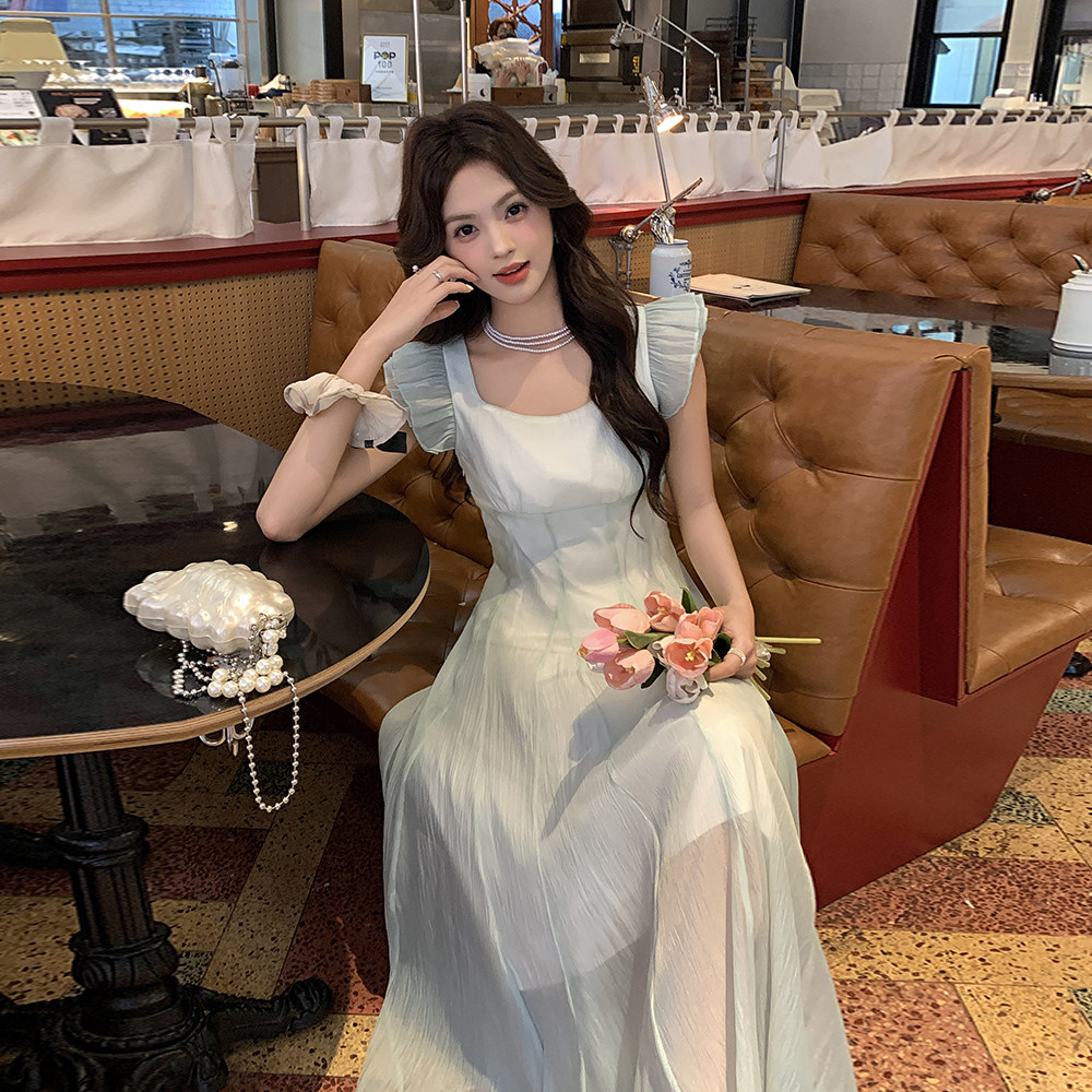 高级小众度假风薄款牛仔无袖连衣裙女夏超火好看慵懒减龄收腰长裙,女装连衣裙,浙宝222（原006）