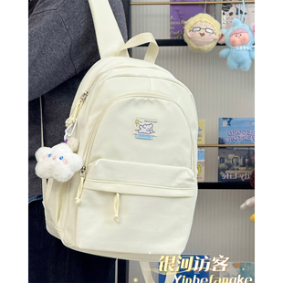 可爱学院小狗书包女初高中生百搭休闲上课双肩包大容量旅行背包