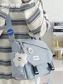 斜挎包男小众复古学生上课单肩包包女日系ins简约工装 百搭邮差包