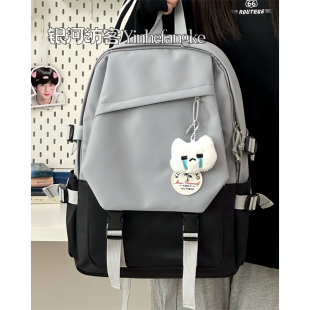 韩版 ins复古潮流休闲书包男高中生初中生大容量双肩包女电脑背包