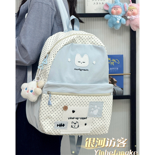 可爱学院书包女小众设计百搭高中生大容量电脑双肩包初中生背包
