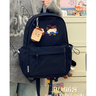 可爱学院小狗书包女初中生小学生百搭卡通休闲双肩包轻便旅行背包